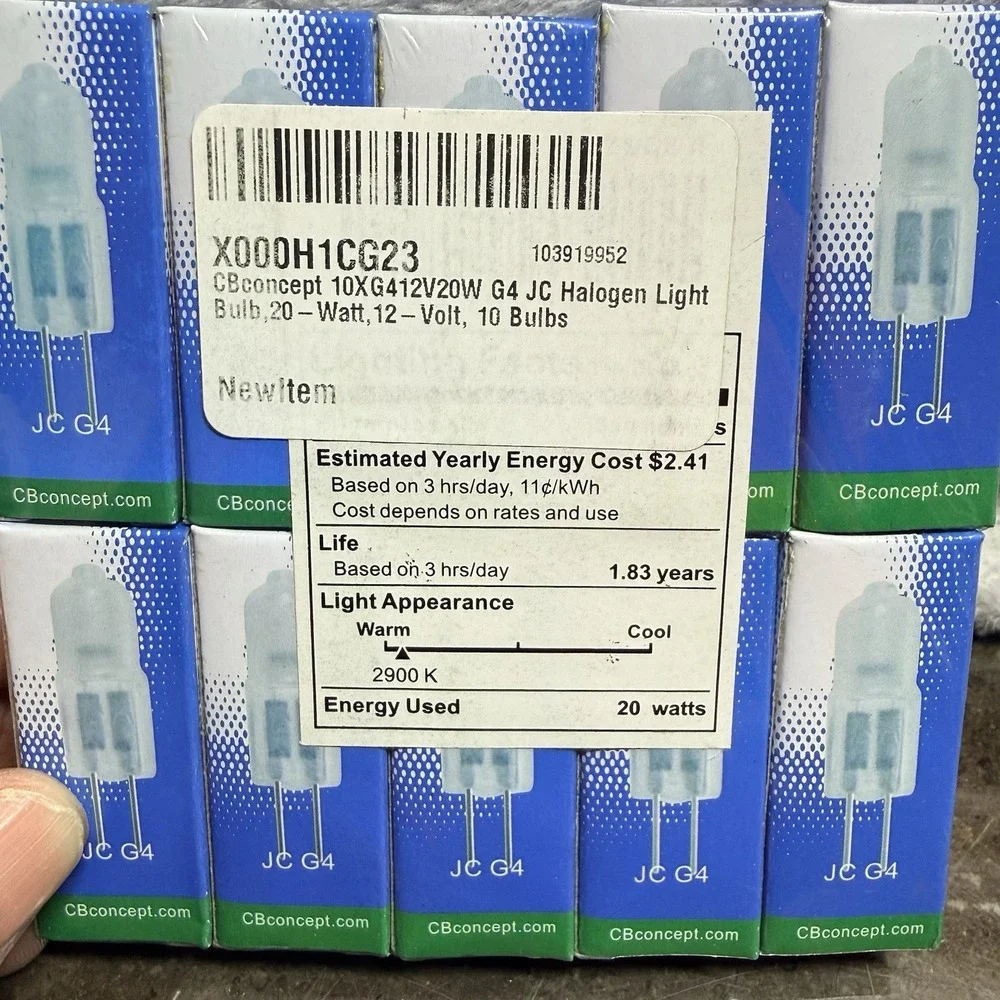 20 Watt 12 volt JC BI PIN G4 Light Bulbs 10 bulb pack New
